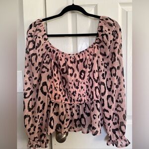 Miami Pink Leopard Print Blouse